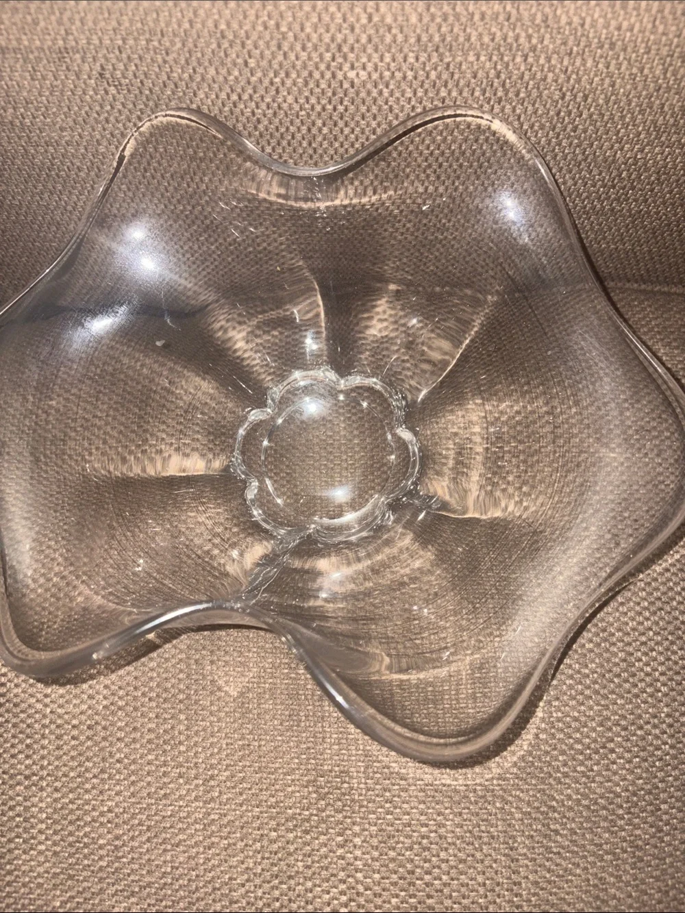 Vintage Canterbury by Duncan   Miller Clear Glass Flower-Shaped Decorative Bowl